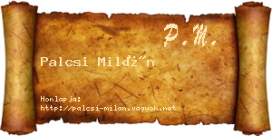 Palcsi Milán névjegykártya